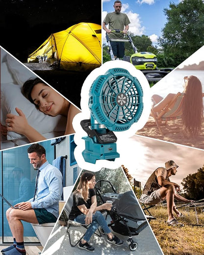 Taingwei Portable Clip on Fan for Makita 18v Battery,Battery Powered Stroller Fan with 3 Energy Efficient Speed Settings for Bedroom,Outdoor,Camping and Job Site(Tool Only)