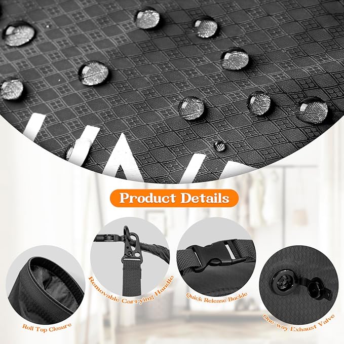 Compression Laundry Bag for Travel, Dirty Clothes Travel Laundry Bags, Waterproof Space-Saving Wet Clothes Storage Organizer, Smell Proof Laundry Bag Camping, Clothing, Swimming, Yoga, Gym