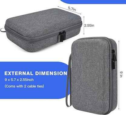Hard Electronic Organizer Travel Case for MacBook Power Adapter Chargers Cables Power Bank Apple Magic Mouse Apple Pencil USB Flash Disk SD Card Hard Drive Waterproof Shockproof Carrying Case, Grey