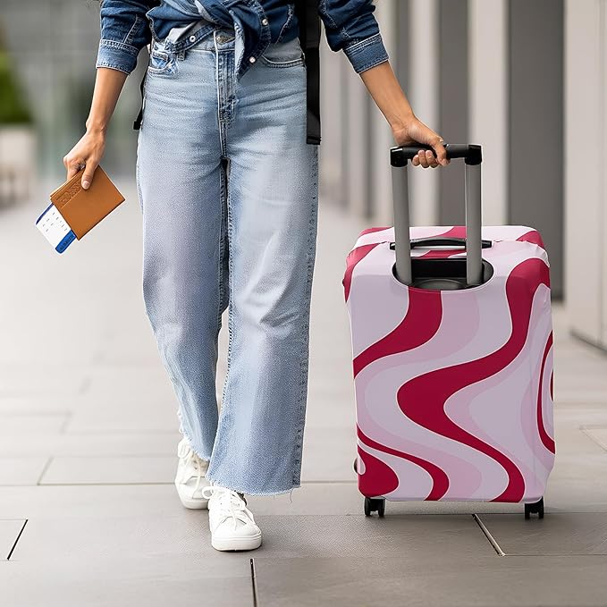 Sherr 3 Pieces Travel Luggage Cover Suitcase Protector Anti Scratch Suitcase Washable Baggage Covers (S/medium/l,Pink Theme,Pink)