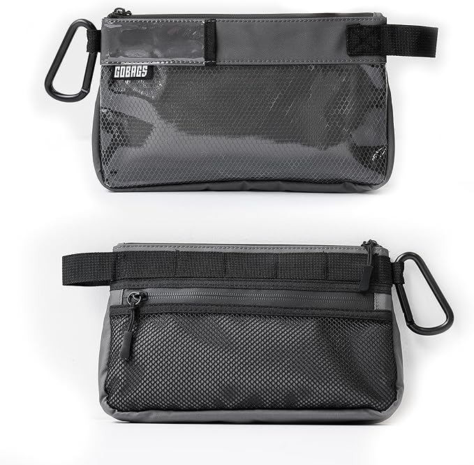 GOBAGS Production Zipper Bags - Electronics & Camera Accessories Bag - Cable organizer, Gear Accessory Pouch, Travel Camera Essentials (Small, Gray)