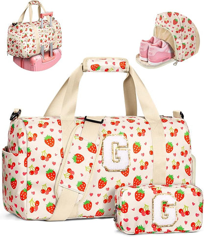 Birthday Gifts for 6-12 Year Old Girls, Custom Duffle Bag for Kids, Stocking Stuffers for Daughter Granddaughter Niece, Overnight Weekender Bag with Shoe Compartment, Weekend Trip Essentials