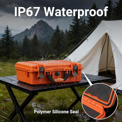 DAIERTEK Starlink Mini Case Travel, Starlink Mini Carrying Hard Case with Precision Cut Foam, Waterproof, Portable, Orange, for Travel, Camp