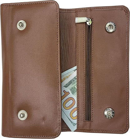 IBRO Long Bifold RFID Blocking Motorcycle Chain Wallet for Men