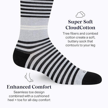 Comrad CloudCotton Knee High Socks - 15-20mmHg Graduated Compression Socks - Combed Cotton Support Socks