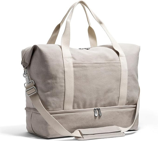 Lo & Sons Original Catalina Deluxe Premium Canvas Duffel Bag – Travel, Gym, Hospital, or Weekender Bag with Shoe Compartment