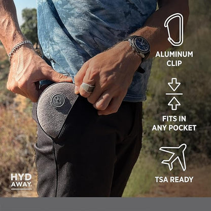 HYDAWAY Travel Case for Collapsible Bottles, Bowls & Cups - Protective Storage with Carabiner Clip - Durable, Water-Resistant, TSA-Friendly