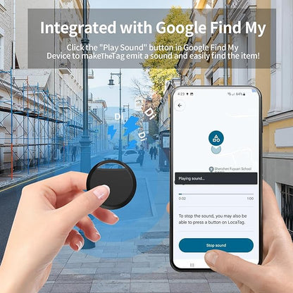 Android Air Tracker Tag 4 Pack for Luggage Tracker Tags Works with Google Find My Device App, Bluetooth Tracker Tag Key Finder and Item Locator for Wallets, Backpack, Suitcases, Replaceable Battery