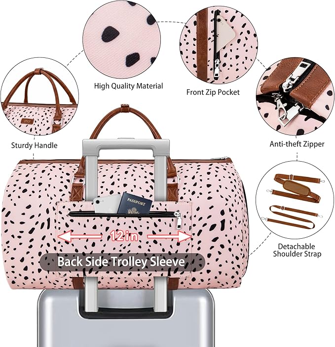 Convertible 2-in-1 Garment Bags for Travel, Carry On Garment Duffle Bag With Shoe Compartment Large Weekender Bag for Women Men Hanging Suitcase Suit Travel Duffel Overnight Bags 4pcs Set