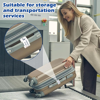 500 Pcs Paper Hotel Luggage ID Tags with Transfer Tape On Back Luggage Tags Bulk White Baggage Claim Check Tags Serial Numbering Claim Ticket Baggage Identification for Suitcase Motel Bag Storage