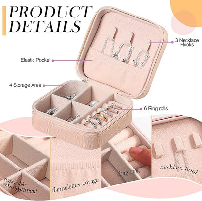 Batiyeer 50 Pcs Small Jewelry Travel Case Bulk Mini Jewelry Box Wedding Bridesmaid Proposal Return Gift for Pooja(White Pink Purple)