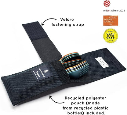 FULL WINDSOR - MAGWARE Magnetic Camping Cutlery Set - Travel Utensils for Camping, Cooking, and Outdoor Dining - Knife, Fork & Spoon - Portable Silverware with Pouch - Multicolor (15 PCS)