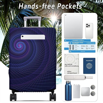 World Landmarks Travel Luggage Cover, Travel-Themed Suitcase Protector Stretchable, Washable Travel Suitcase Cover (L for 25-28 Inch Luggage)