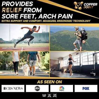 CopperJoint Black Ankle Compression Socks for Women- Breathable Copper Compression Socks Men, Low Cut Sock With Arch Support