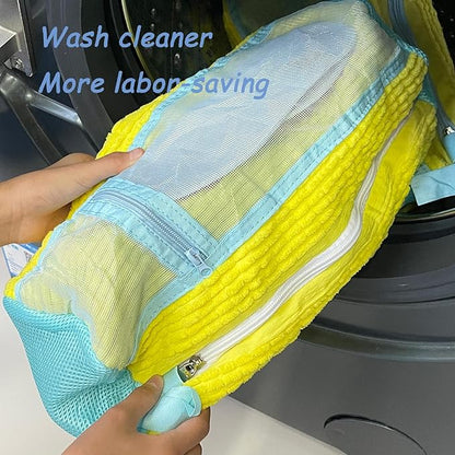 Shoe Washing Machine Bag - Set of 2 Shoe Washing Bags, Side Mesh for Insoles Sock, 360° Deep Clean Laundry Bag, Reusable Shoe Bag for Washing Machine, Shoe Cleaning Bag for Sneakers