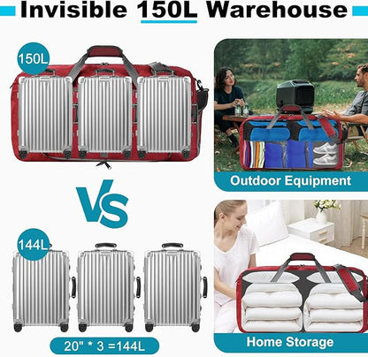 Felipe Varela Duffle Bag with Shoes Compartment and Adjustable Strap,Foldable Travel Duffel Bags for Men Women,Waterproof Duffel Bags