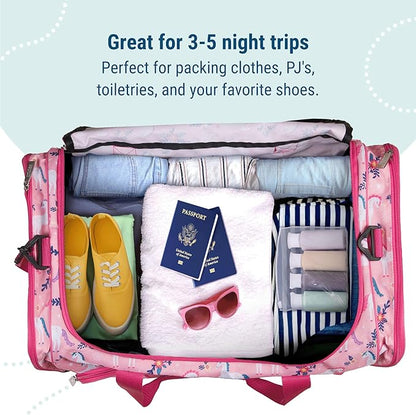 Wildkin Kids Weekender Duffel Bag – Carry-On Size for School, Travel, & Sleepovers