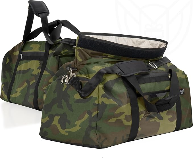 Xtreme Sight Line ~ Xecutive Transport Faraday Duffel Bag for Military Use ~ MOLLE System ~ Computer Towers and Other Large Electronics ~ Data Security ~ Tracking/Hacking Defense ~ Woodland Camo