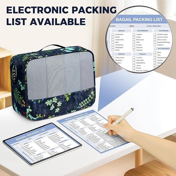 BAGAIL 9 Set Packing Cubes Luggage Packing Organizers for Travel Accessories