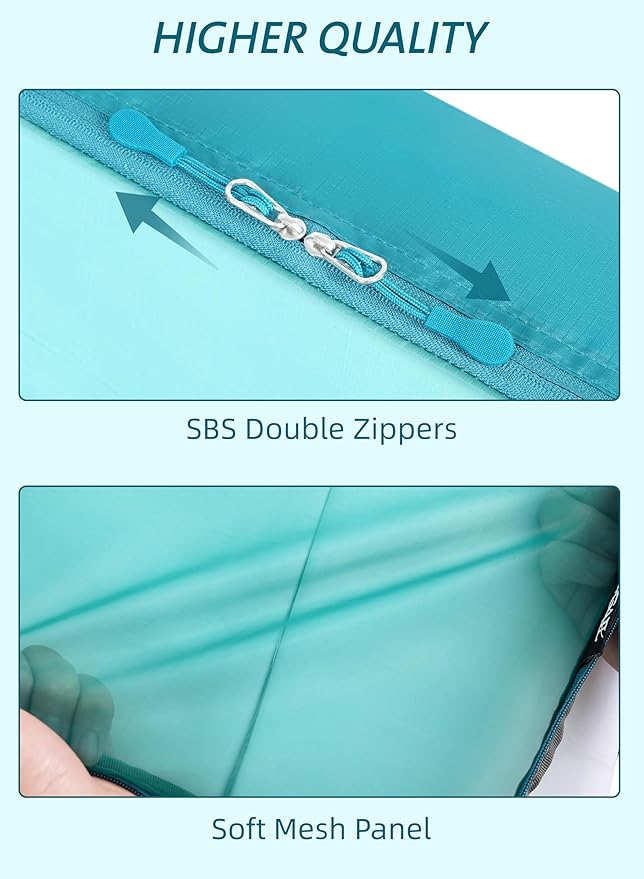 Bagail Ultralight Compression Cubes 7 Set - 3 Packing Cubes, 3 Organizers, and 1 Shoe Bag