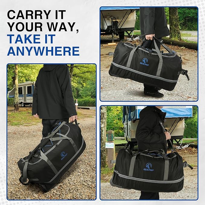REDCAMP 85L/120L/140L Foldable Duffle Bag with Wheels, Large Travel Duffel Bag