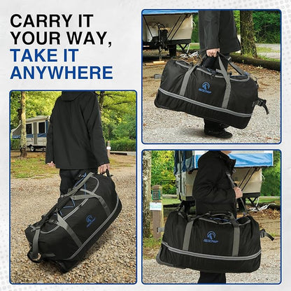 REDCAMP 85L/120L/140L Foldable Duffle Bag with Wheels, Large Travel Duffel Bag
