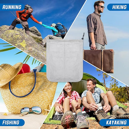 4 Pcs Travel Shoe Bags Spandex Shoes Pouch with Interior Divider and Drawstring for Women Men Luggage Packing(Grey)