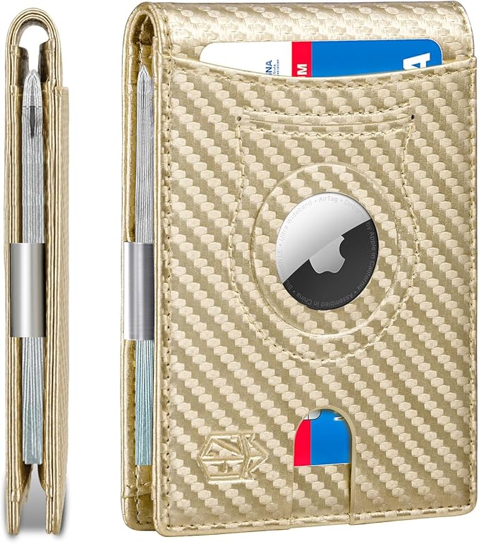 Zitahli Men's Wallets Airtag Holder Slim Rfid Leather with Gift Box