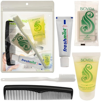 Moda West 24 Hygiene Kits - Bulk Case of Wholesale Basic Toiletry Kits for Men, Women, Travel, Charity 5 Pc Kit