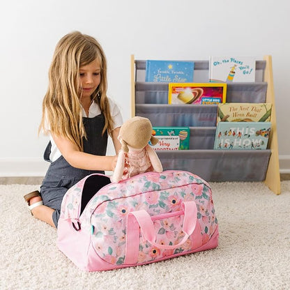 JumpOff Jo by Wildkin Overnighter Duffel Bag – Lightweight Travel Bag for Kids - Floral Watercolor