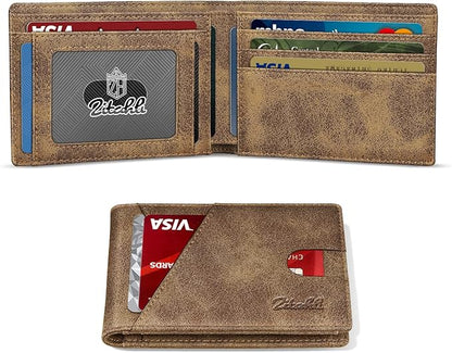 Zitahli Wallet for Men Slim 11 Credit Card Holder RFID Blocking Small Men's Wallet Bifold Minimalist Front Pocket With Mens Gifts Box