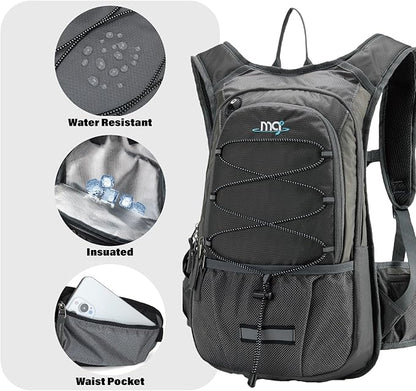 15L Insulated Hydration Backpack Pack with 2L Water Bladder Lightweight Hiking Backpack Bag for Women Men Daypack for Hiking Running Festival Camping Biking