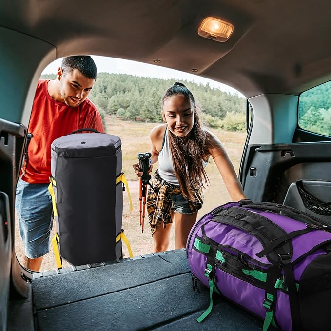 MIER Large Duffel Backpack Sports Gym Bag with Shoe Compartment, Heavy Duty and Water Resistant, Gray, 90L