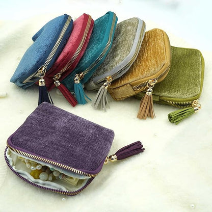 Gihunk Travel Jewelry Case, Travel Jewelry Organizer, Travel Jewelry Bag with Zipper, Small Travel Jewelry Pouch for Necklaces Bracelets Bangles Rings Earrings Gemstones Storage (purple)