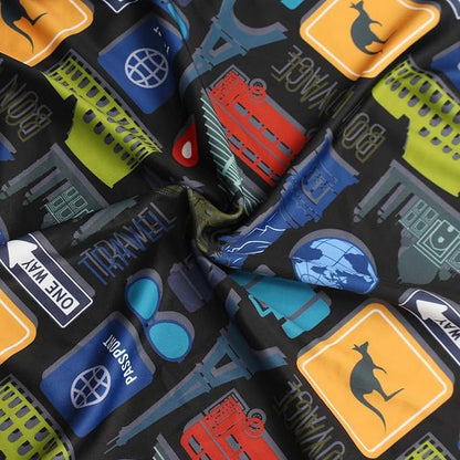 Explore Land Travel Luggage Cover Suitcase Protector Fits 31-32 Inch Case (Bon Voyage, XL)