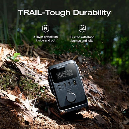 EF ECOFLOW TRAIL 300 DC Power Bank Station, 288Wh Outdoor Portable Power Station, LiFePO4 Battery, 300W DC Output, Compact Solar Generator for Camping, Travel, and Emergency Power