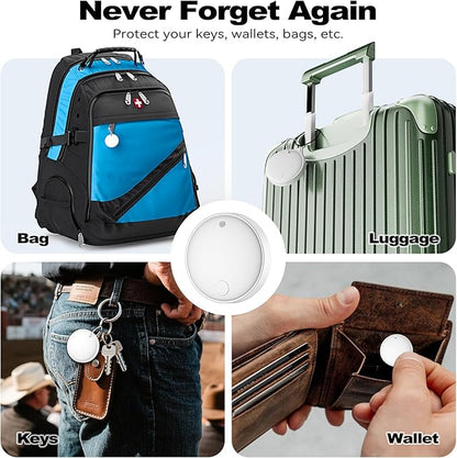 Eelexa Smart Tag Tracker, Dual System Air Tracker Tag for iOS and Android, Compatible with Apple Find My or Google Find Hub Smart Keys Finder Item Locator with Waterproof&Light (White-1Pack)