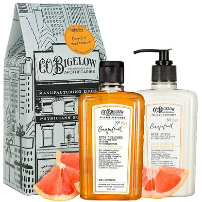 C.O. Bigelow Grapefruit Apothecary Duo Skin Care Gift Set, Body Wash & Body Lotion, Liquid Soap & Moisturizing Lotion, Set of 2, 10 Fl Oz