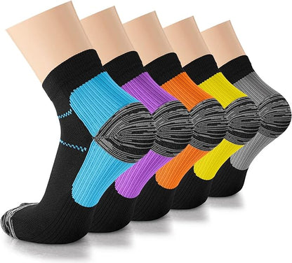 Iseasoo Copper Ankle Compression Socks - Low Cut Arch Support Socks for Men & Women, Running, Nurses, Plantar Fasciitis Socks