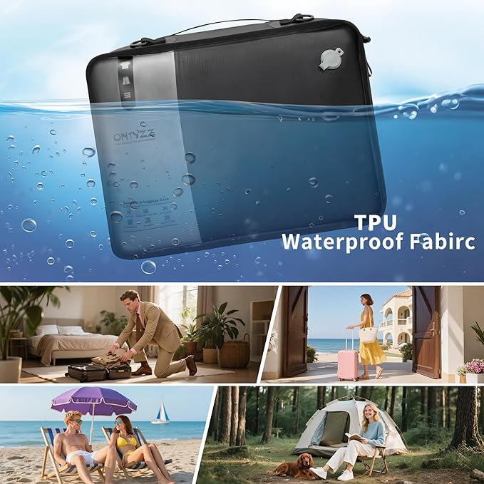 ONTYZZ Vacuum Compression Bag 20 inch Space Saver Bags Travel Case with IP67 Waterproof Zipper for Business Trip, Two Bag Black