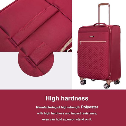 Travelhouse Luggage Set, Softside Suitcase 4-Piece (16/20/24/28), Expandable Lightweight Luggage Sets with Duffel Travel Bag,Suitcase with Double Spinner Wheels