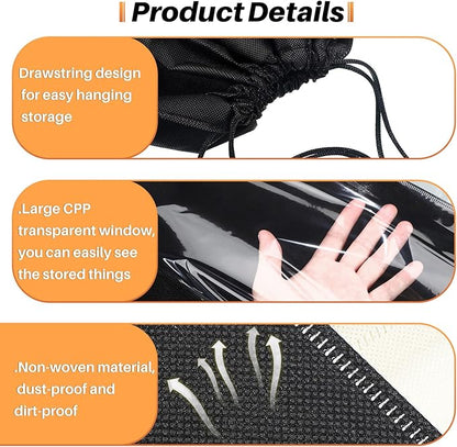 Shappy 12 Pcs Dustproof Drawstring Bags Purse Dust Storage Bags for Handbags Covers Non Woven Fabric Cloth Pouch String Packing Organizer Shoe Pouch(Assorted Sizes,Black)