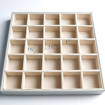 Frebeauty Earring Organizer Classic Jewelry Box 50 Slots Double Layer Jewelry Storage Case with 6 Necklace Hook and Bracelet Pocket(Grey)