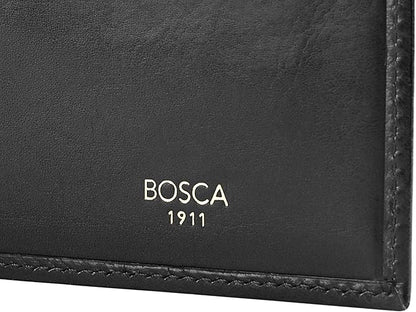 Bosca Old Leather Passport Holder For Men & Women - RFID Blocking, Travel Passport Wallet With Classic Finish, Gift Packaging Included Black
