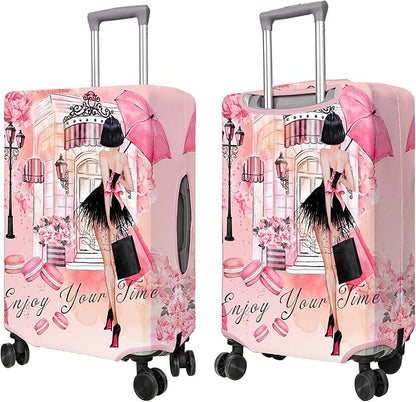 Travel Luggage Cover Suitcase Protector Fits 18-32 Inch Wheel Covers PatternedTravel Related Items Flower Luggage Protector Elastic XL