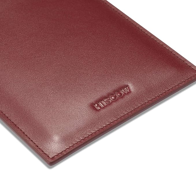 HISCOW Minimalist Passport Sleeve - Italian Calfskin (Wine Red)