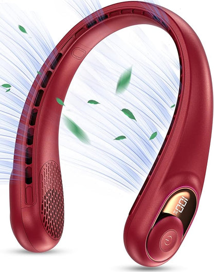 KIDEE Portable Neck Fan, Personal Bladeless Neck Fans 4000mAh, Upgrade 360° Airflow, 3 Speeds, USB Wearable Hands Free Fan Rechargeable, Battery Operated Cooling Fan for Indoor Outdoor Travel