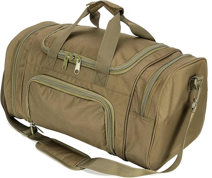 Tactical Travel Duffle Bag with Shoes Compartment Weekender Bags Carry On Overnight Bag For Men and Women Gym Sports Tote Pocket