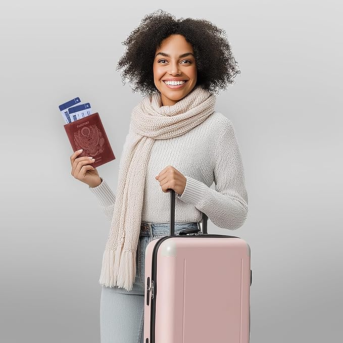 LEATHER VILLAGE Leather Passport Holder Cover – Travel Wallet with Card Slots, Vintage Passport Case for Men & Women – Cute Organizer for Travel Accessories & Documents - Fuchsia