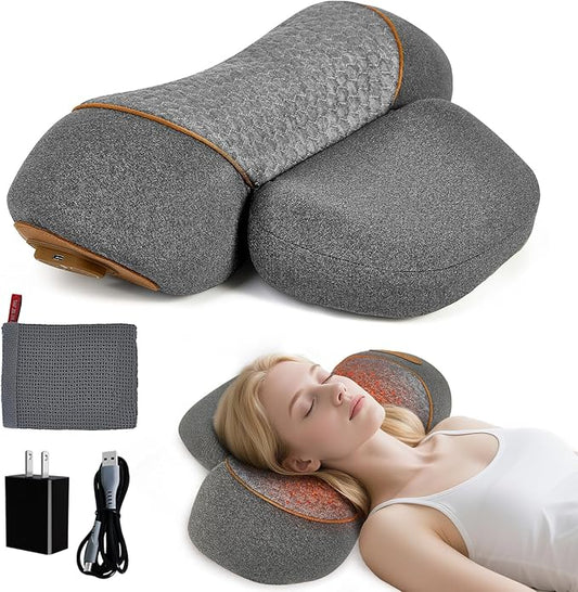Neck Pillow - 3-in-1 Wireless Neck Pillow (Battery Included), Travel Neck Massage Pillow for Shoulder and Deep Tissue Pain Relief, for Women Neck Posture Corrector